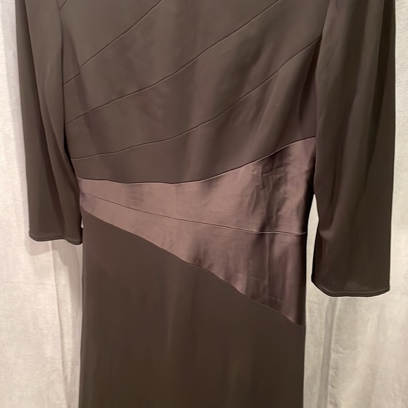 Talbots Black Cocktail Dress with Satin Inset and V Back. - Picture 6 of 12